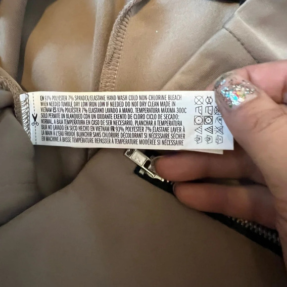 Women’s Beige Nude Leggings With Zip Accents On The Sides Size S Forever 21 - Picture 10 of 11